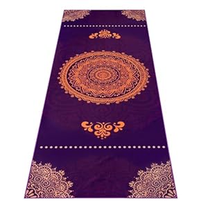 Heathyoga Non Slip Hot Yoga Towel, 100% Microfiber Non Slip Yoga Mat Towel for Hot Yoga, Pilates and Fitness, Exclusive Corner Pockets Design + Free Spray Bottle