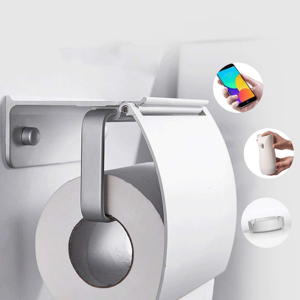 NEECS Portarrollos de Papel higiénico-Portarrollos de Papel higiénico de Aluminio Espacial con Estante montado en la Pared para baño Cepillado