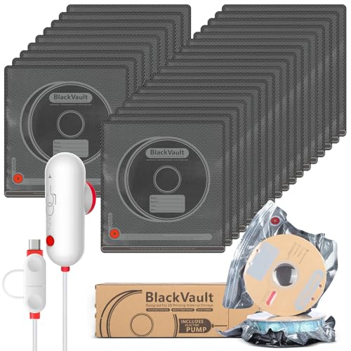 Vacbird 30pcs Filament Storage Bags Light-Proof Vacuum Storage Kit with USB Pump, 3D Printer Filament Vacuum Sealed Bags for Keeping Dry, Plus Size 32X34cm
