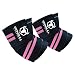 Elbow Wraps (1 Pair) - 40" Elastic Elbow Support & Compression - For Weightlifting, Powerlifting, Fitness, Cross Training & Gym Workout - Elbow Straps for Weight Lifting (Black/Pink)