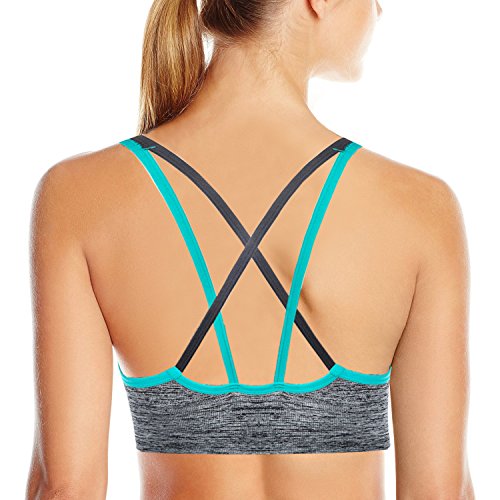 Akamc Women's Removable Padded Sports Bras Medium Support Workout Yoga Bra 3 Pack,Large #TOP2