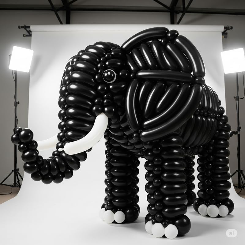 Image of long Modelling, Twisting, Tube Balloons, Pack of 100 (Black)