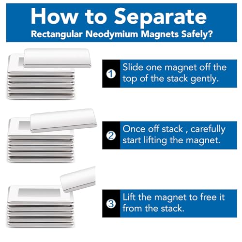 Image of LOVIMAG Small Neodymium Bar Magnets, 120 Pcs, 0.39x0.19x0.08in | Rare Earth Refrigerator Magnet for Whiteboard, Fridge, Office, Science, Craft and Tool Storage