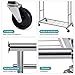 Bextsware Clothes Garment Rack On Wheels, Expandable Double Rails Heavy Duty Commercial Grade Hanging Clothes Organizer Stand Clothing Rack with Mesh Bottom Shelves for Boxes Shoes Storage, Chrome