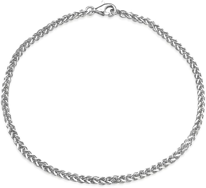 Sterling Silver 1.5mm Spiga Chain Bracelet, 7,8 Inches