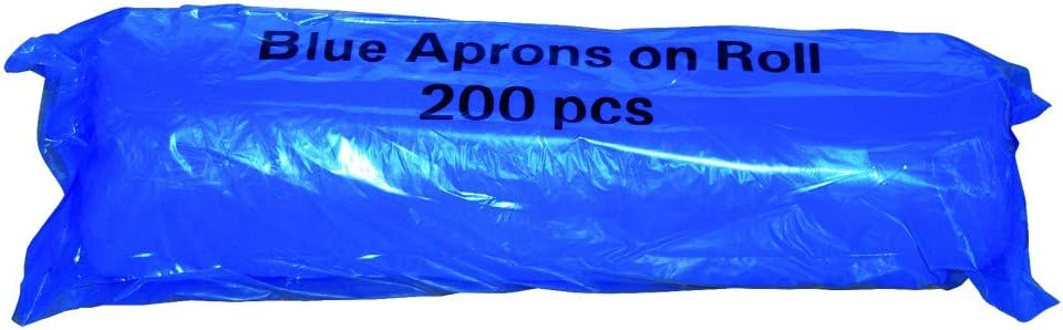 Premium Quality Anti Bacterial Disposable Polythene Aprons On Roll, 69cm x 117cm, Blue, Pack of 200 | Perfect for Everyday Use for Shops, Hair dresser, Clinic, Nursing, Catering ONE SIZE FITS ALL