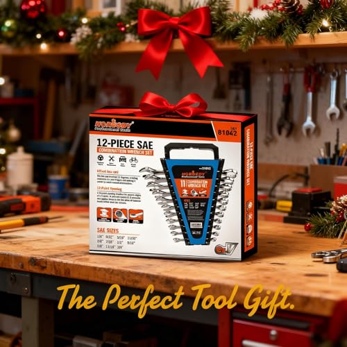 HORUSDY 12-Piece SAE Wrench Set | Combination Wrench Set with Organizer | 12 Point | 1/4" - 3/4" | Chrome Vanadium Steel - Image 3