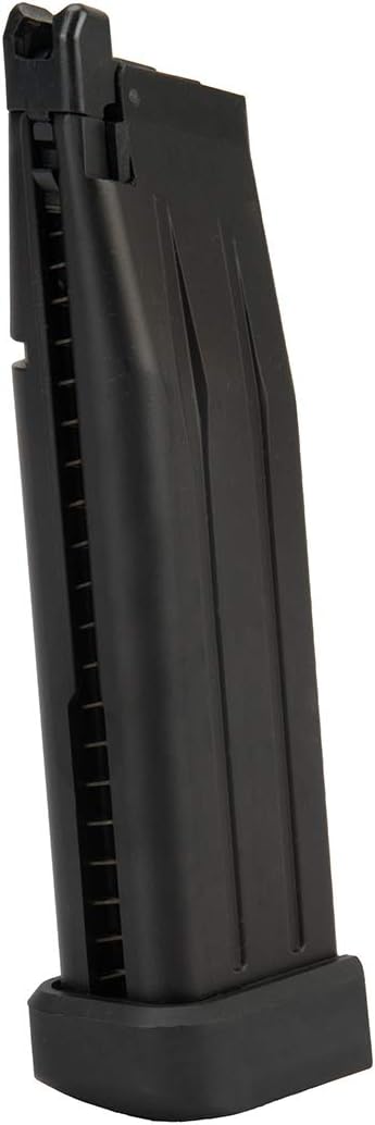 Lancer Tactical WE 1911 Hi-Capa T-Rex Competition Gas Blowback Airsoft Pistol with Sight Mount Black Silver