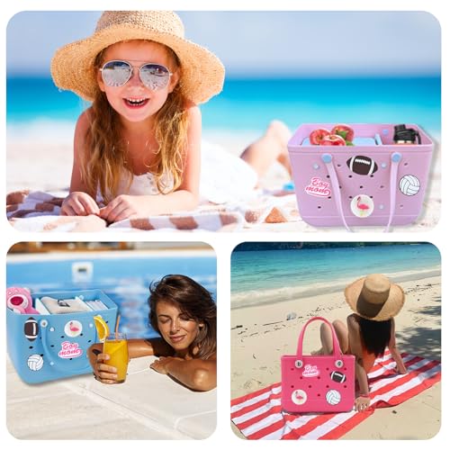 Image of Lckaey Rubber Beach Bag Accessories-PVC Rubber Totes organizer Sport Charms- for Purse Bogg Inserts