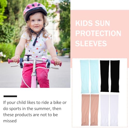 SHINYPASING Manchons Anti-soleil en Nylon pour Garçon et Filles 4 Paires, Manches Respirantes et Confortables, Protection Solaire Légère pour Activités D'été en Plein Air – vue 6