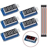 Youmile 5PCS LED Display Module TM1637 7 Segment 4 Bits Common Anode Clock Red Digital Tube For A...