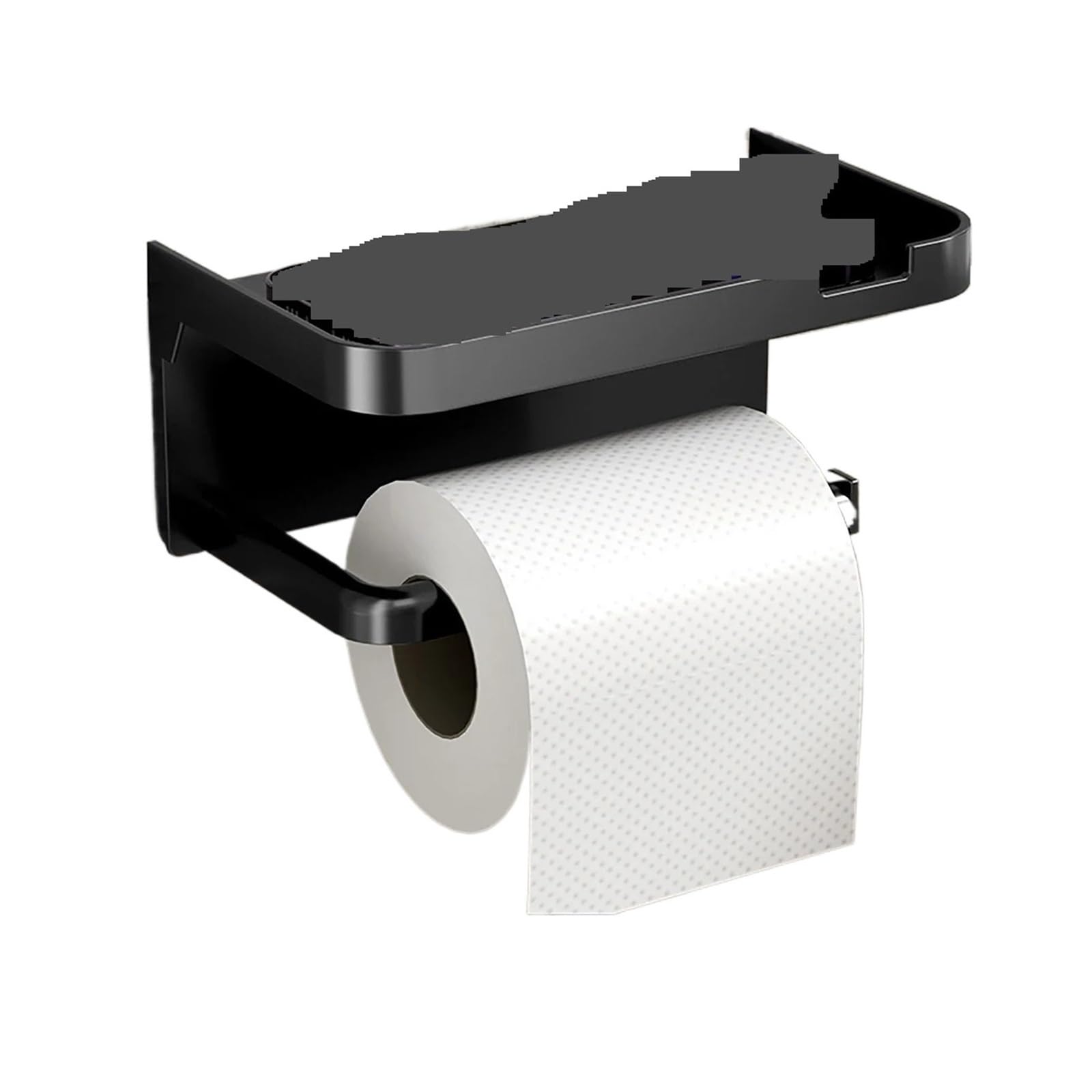 Paper Towel Holder ﻿ Wall Mounted Toilet Paper Holder Thickened Plastic Storage Rack For Bathroom Kitchen Roll Space(Black)