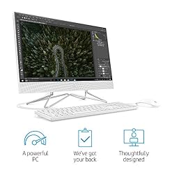 Alternative view of HP 24-inch All-in-One Desktop Computer, AMD Athlon Silver 3050U Processor, 8 GB RAM, 256 GB SSD, Windows 10 Home (24-dd0010, White)