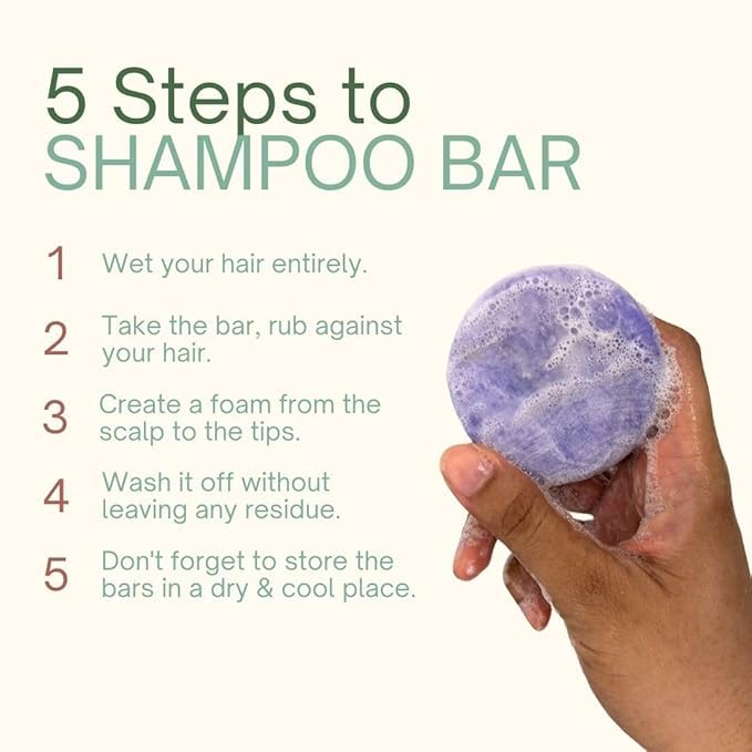 Image of Shunyam Lilac Shampoo Bar for Dull Hair with Coconut Oil, Lavender & Eucalyptus Oils, Glycerine | SLS Free, Nourishing & Natural Care | Eco-Friendly & Vegan | Travel-Friendly Tin Box | 70g