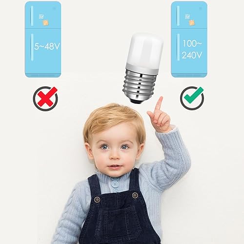 Miniatura 5 de KEI D34L - Bombilla para refrigerador de 4 W, bombilla de repuesto para refrigerador de 35 W, base mediana E26E27, apta para congelador Frigidaire