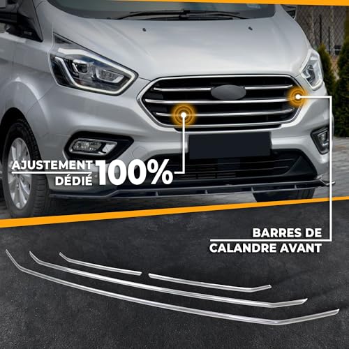 Baguettes de calandre avant pour Transit Custom 2018-2023 grille acier - 3