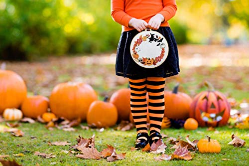 Nuberlic Embroidery Kits, Cross Stitch Kit For Beginners Adults Diy Halloween Pumpkin Wreath Crafts Embroidery Kit #TOP4