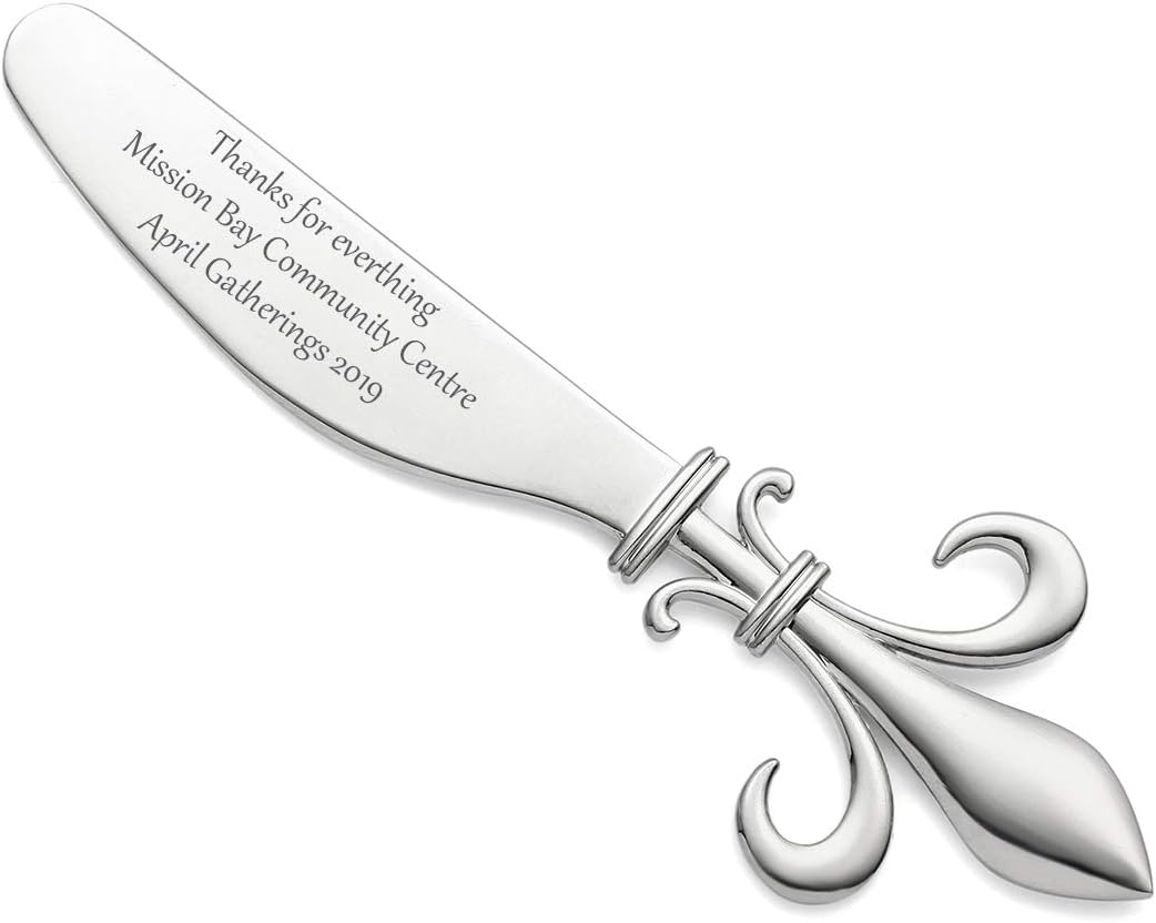 KateMelon Personalized/Custom Engraved Heart Cheese and Butter Spreader Knives, Set of 10