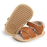 SOFMUO Baby Girls Boys Sandals Premium Soft Anti-Slip Rubber Sole Infant Summer Outdoor Shoes Toddler First Walkers(A7/Brown,0-6 Months)