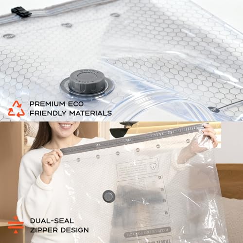 15-Pk VOLLYC Travel Vacuum Bags w/ Rechargeable Air Pump - image 6