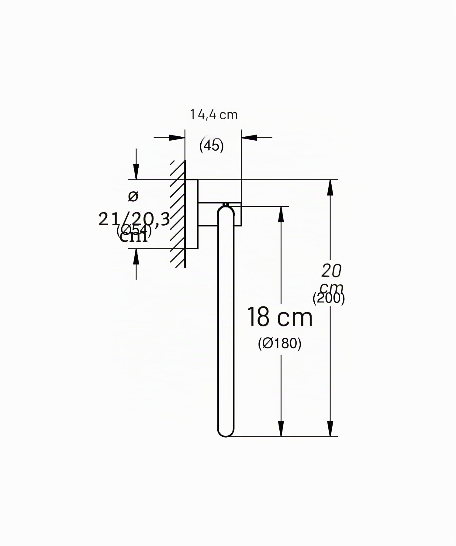 GROHE QuickFix Start, Portasciugamani ad anello metallo, fissaggio nascosto, viti e tasselli inclusi, montaggio semplice con GROHE QuickGlue, 200 mm, Cromo, 41174000