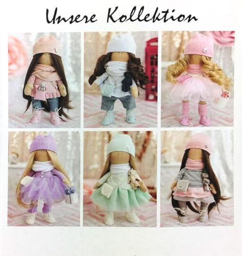 Nähset Bastelset Puppe zum Selbermachen, 30 cm Groß, Puppen Selber Nähen, DIY, Geschenkidee für Bastler, Schneidern, Schneider Set, Selbernähen (Katty)