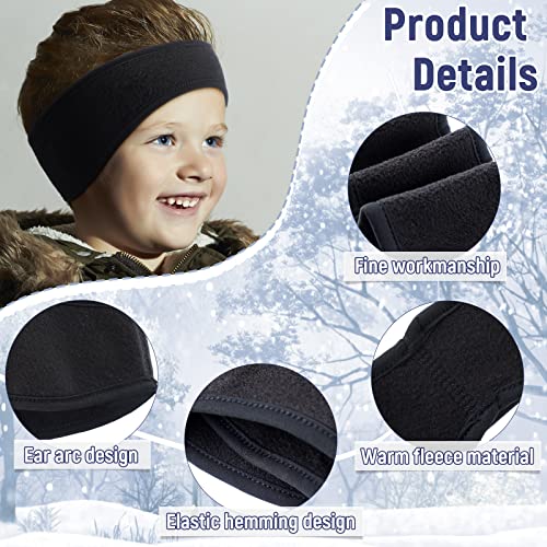 12 Pcs Kids Fleece Winter Ear Warmer Headband Stretch Ear Muff for 4-12 Year Old Boys Girls Toddler Teens Cold Weather Athletic Sports, 12 Colors3