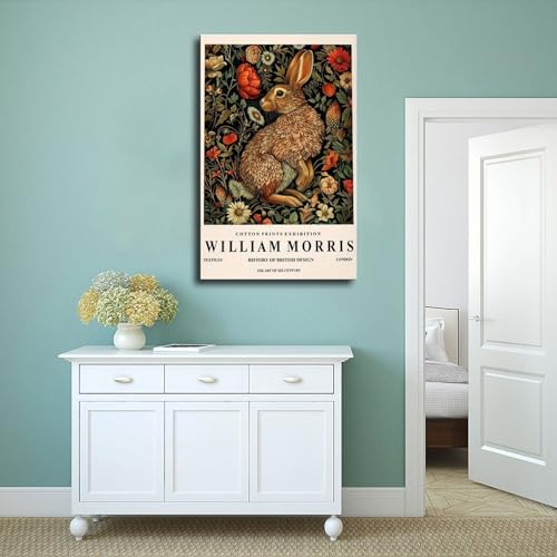 Poster lapin William Morris dark botanical idée cadeau originale - 4
