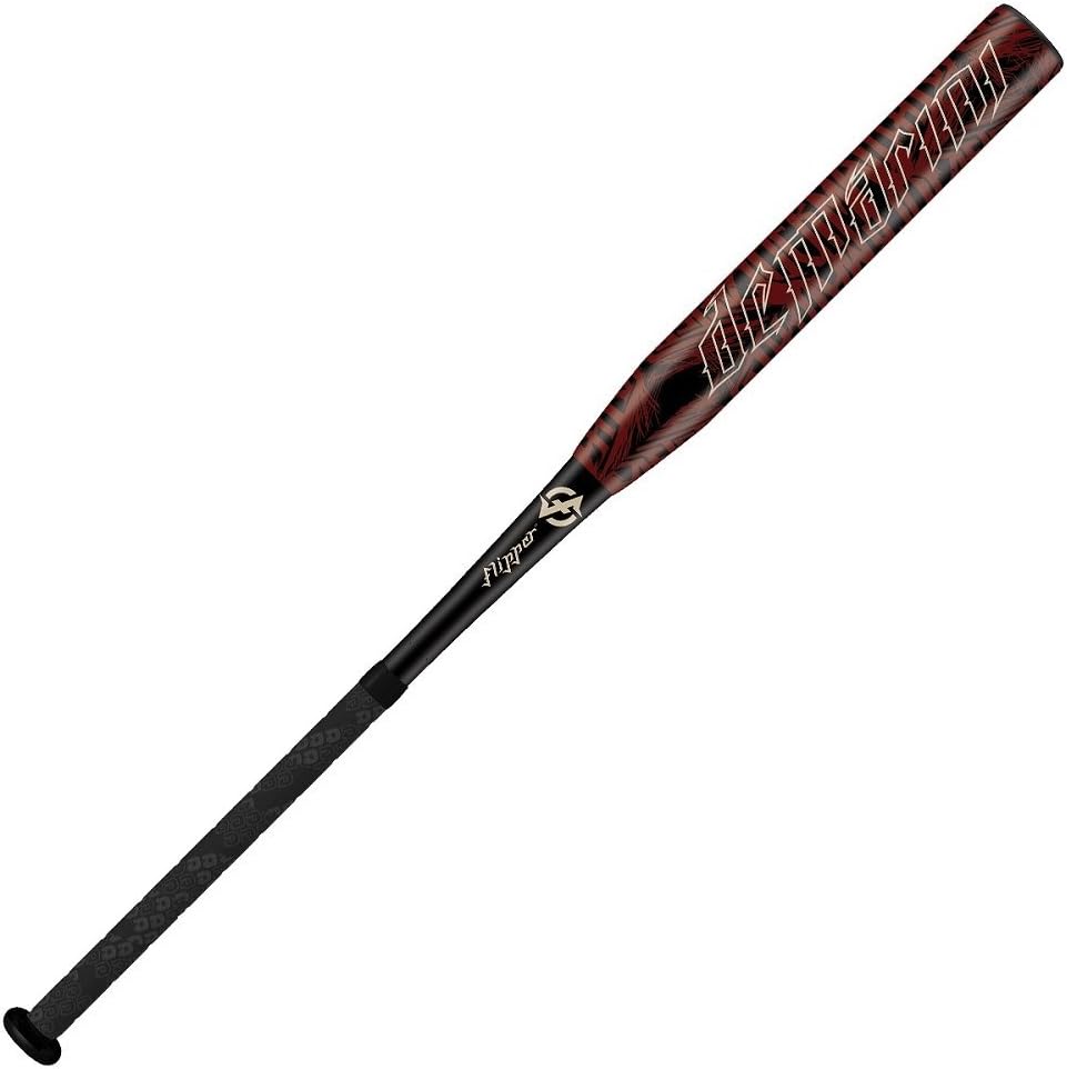 2015 Flipper Aftermath OG Slowpitch Bat, Black/Dark Red/Pale Gold, 34 inch/27 oz
