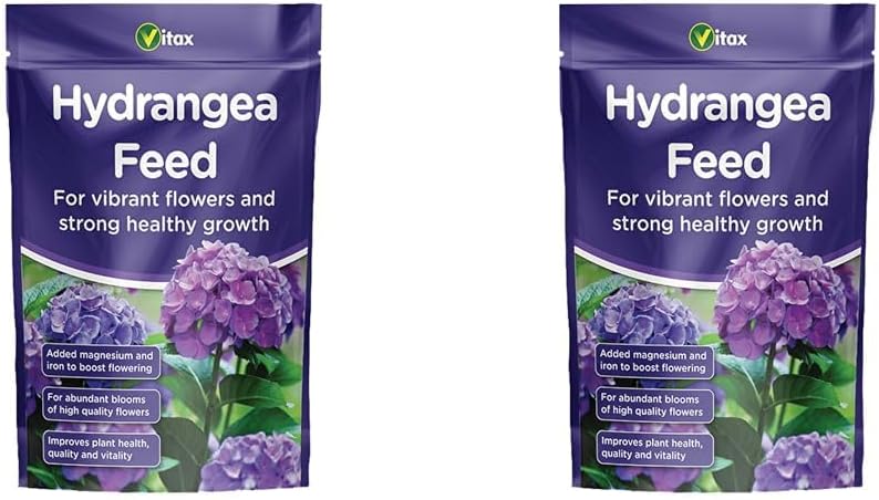 Vitax Hydrangea Feed 1KG (Pack of 2) - Fertilizer for Hydrangea Plants - Magnesium and Iron Boost Flowering - 2 Packs of 1KG Granules