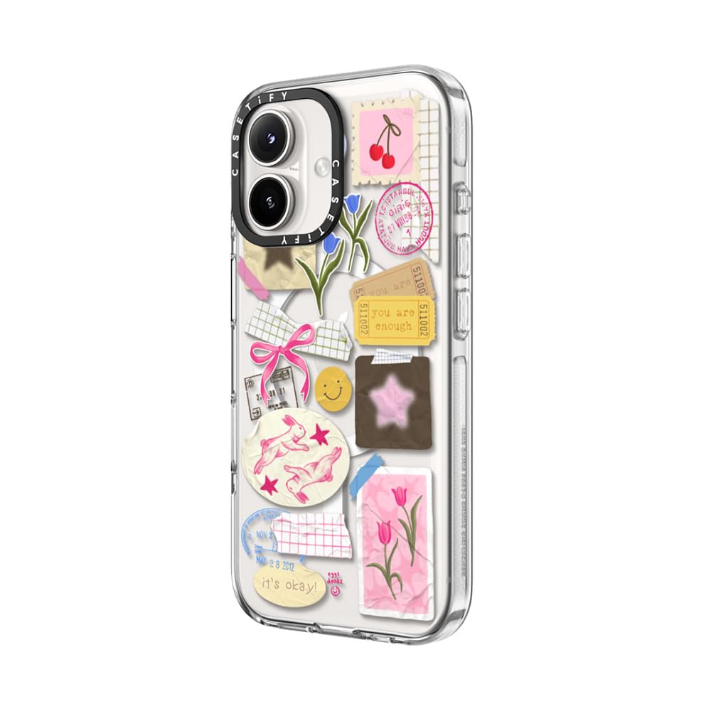 CASETiFY Funda para iPhone 16, transparente de impacto compatible con MagSafe | No amarillea | 2 m 3 x protección contra caídas de grado militar | You Are Stars Collage | Transparente