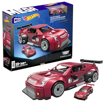 Mega Hot Wheels Cadillac ATS-VR Coche de Juguete de 319 Bloques de construcción, Incluye vehículo Die-Cast, +13 años (Mattel HRY18) | Ya disponible en tu tienda friki favorita! En mundofriki.es!