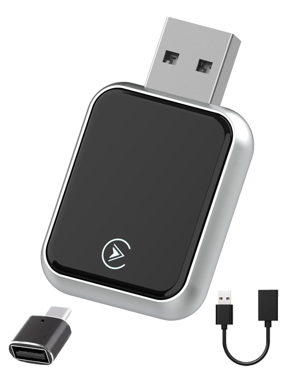 BOZIZI Adattatore Wireless CarPlay USB per iPhone, Bluetooth 5.3 e Wi-Fi 6, connessione automatica e zero-delay, adattatore wireless Android per sistemi Android e iOS (grigio chiaro)
