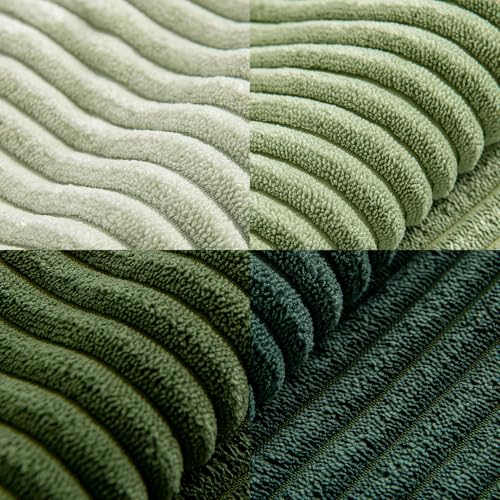 MIULEE Kissenbezug 40x40 cm 4er Set Kordsamt Frühling Kissenbezüge Weich Dekokissen Dekorativ Modern Kissenhülle Sofakissen Zierkissen Couchkissen für Wohnzimmer Schlafzimmer Grüne Serie
