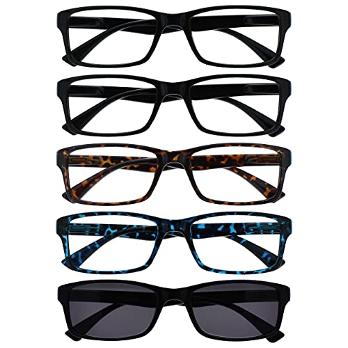 Uv Reader Gafas De Lectura Negro Marrón Azul Lectores Con Negro Lectores De Sol Valor Pack 5 Hombres Mujeres Rrrrs92-11231 +2,50 5 Unidades 106 g Cover