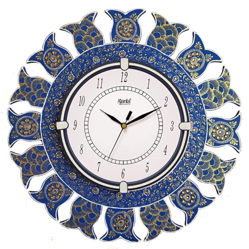 Image of Ajanta Mandala MDF Wooden Wall Clock for Home Decor 33 cm