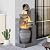 GIODIR 32" Outdoor/Indoor Garden Water Fountains, 4 Tiers Cascading Resin Fountains and Waterfalls with LEDs & Bowls, Modern Floor-Standing Patio Fountain for Porch, Deck, Yard as Home Decor (Grey)