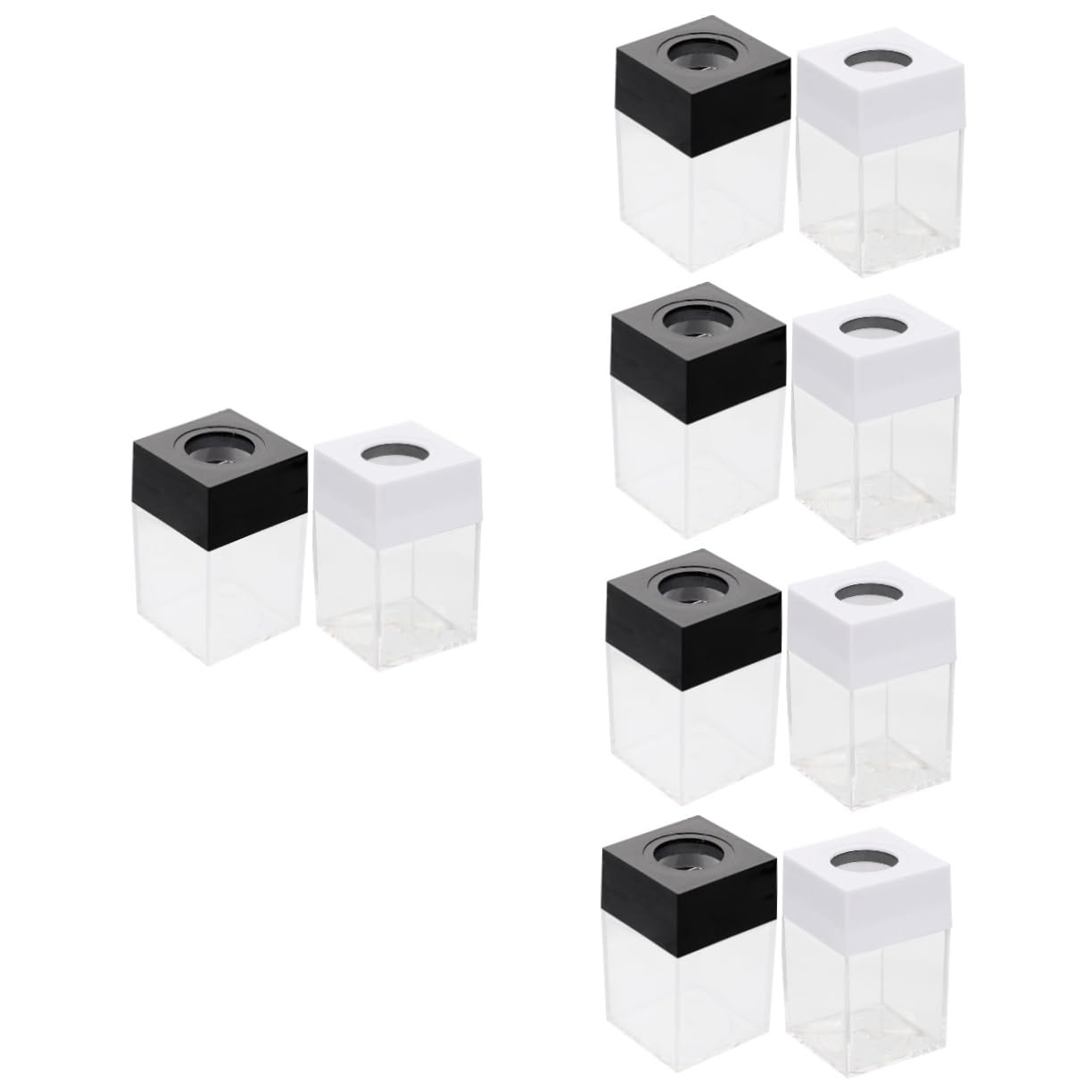 Lurrose 10piezas Organizador Magnético De Clips De Papel Transparente Recipiente Cuadrado Para Oficina Para Almacenar Clips Tornillos