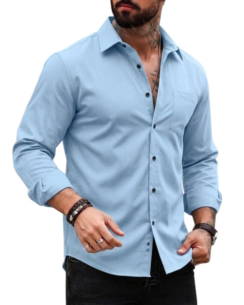 Casual Regular Fit Casual Full Sleeve Plain Shirt for Men| Men Full Sleeve Shirt-picture-48