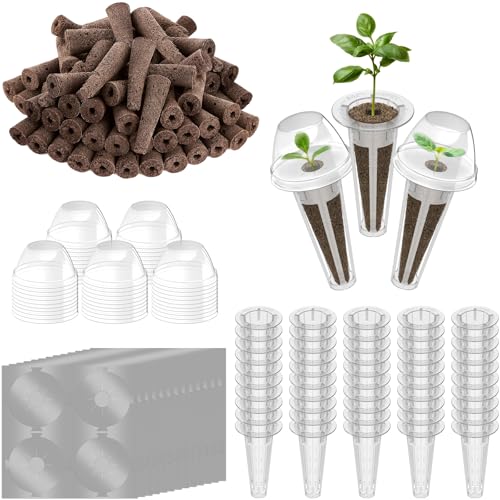 inbloom Grow Anything Seed Pod Kit for AeroGarden Ahopegarden GARDENCUBE iDoo MUFGA Hydroponic Growing System 200 Pcs Indoor Garden Supply with 50 Grow Sponges 50 Baskets 50 Domes and 50 Labels
