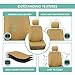 FH Group Full Set Faux Leather Car Seat Covers - Universal Fit, Low Back Front Seat Covers, Airbag Compatible, Split Bench Rear Seat Cover for SUV, Sedan, Beige
