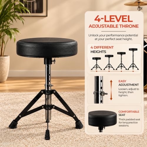 Image of ARCTIC COSMOS 22 inch 5 Piece Acoustic Drum Kit - Black