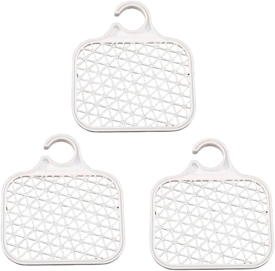 Sink Caddy Organizer Faucet Storage Rack, Sponge Brush Hanging Holder, Practical Storage Accessory for Kitchen and Bathroom Accessories(White-3Pcs)