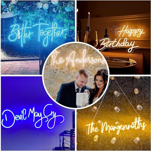 Image of Custom Neon Signs led name sign neon sign for wall decor led name signs personalized Logo Room Wedding Birthday Party Various Color and Size Business Personalized Gifts Presents