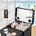 ZhenGuiRu Portable Manicure Table 3 Drawers, Rolling Lockable Makeup Train Case with Blueteeth Speaker and Nail Polish Organizer, Foldable Nail Desk with Mirror & TSA Lock for Nail Tech and Salon Use
