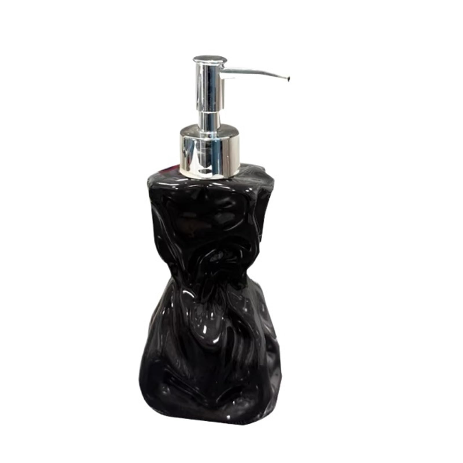 Cyairong-22 Black Soap Dispenser Elegant Pleated Soap Dispenser—Perfect For Body Wash, Laundry Detergent, And Shampoo(Black)