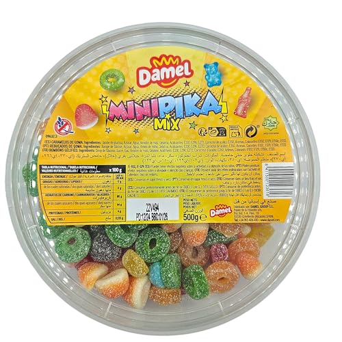 Golosinas Mix - 500 gramos - MiniPika Mix Damel - Surtido de Gominolas Acidad con Pica Pica