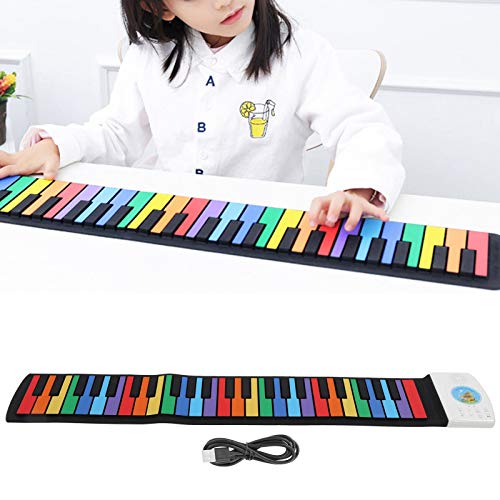 49 Tasten Roll Up Klavier Silikon Tastatur USB-C Ladung pädagogisches Lerninstrument Kinderzimmer Musikunterricht