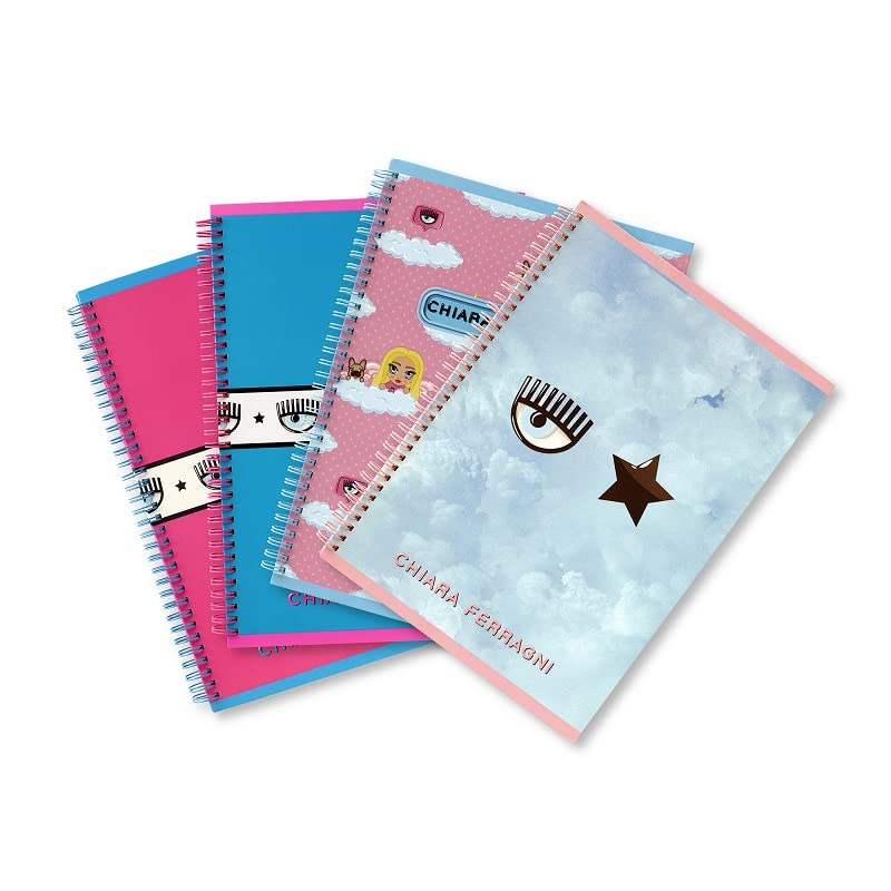 PignaPigna Chiara Ferragni Skip Notebook A5 Pack of 4, 02317985M, F.to A5-15 x 21