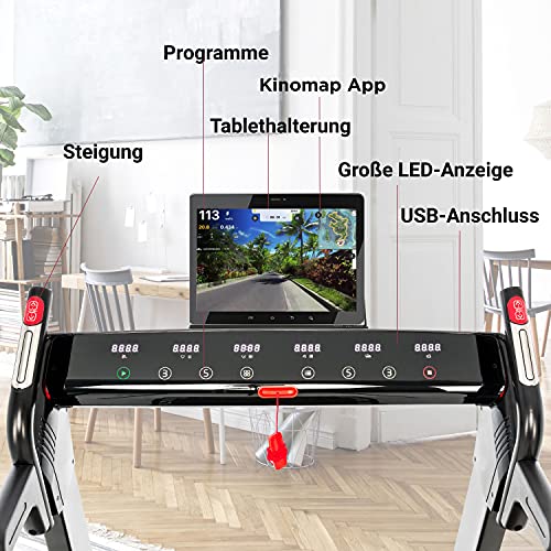 FUEL Fitness LB100 Laufband für zuhause, Ultra-Slim Laufband elektrisch, klappbar mit Steigung, 14 km/h, KEIN Aufbau… – Bild 4